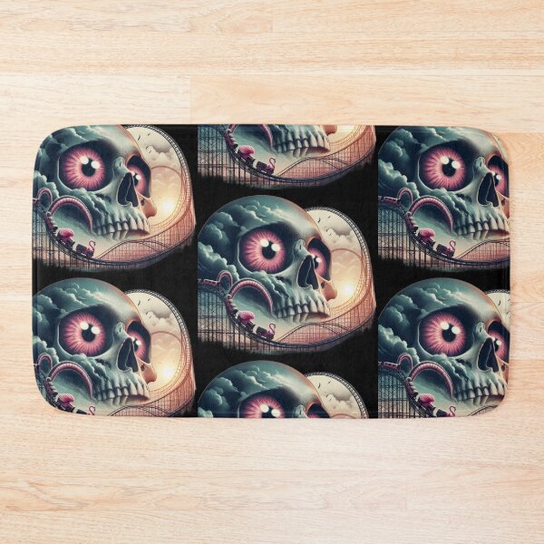Item preview, Pink Eyes Skull Rollercoaster Surreal Dreamscape Art designed and sold by LujziWorld.