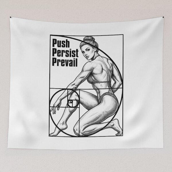 Item preview, Female Bodybuilder Fitness Competitor Fibonacci Spiral Gym designed and sold by GrandeDuc.