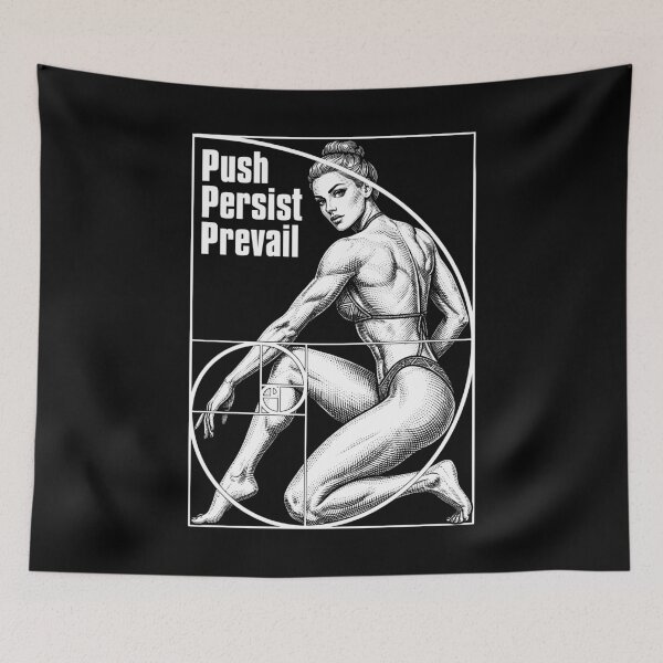 Item preview, Female Bodybuilder Fitness Competitor Fibonacci Spiral Gym designed and sold by GrandeDuc.