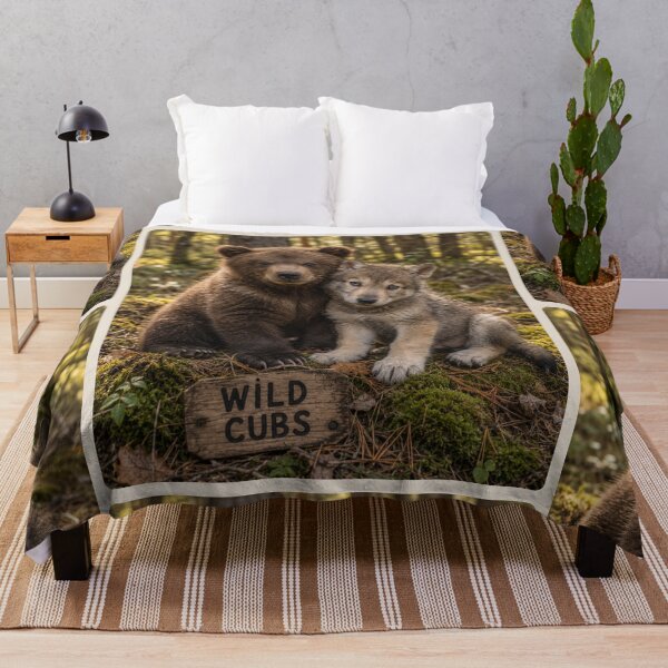 Item preview, Wild Cubs Bear Cub Wolf Cub Forest Friends designed and sold by BagFactoryUK.