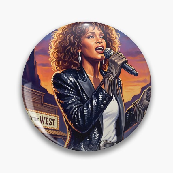 Item preview, Whitney Houston Hand-Drawn Retro Portrait designed and sold by ARTROGAN.