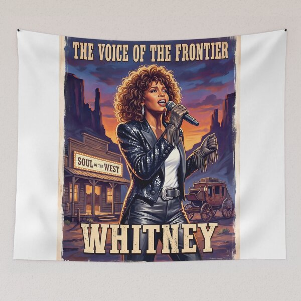 Item preview, Whitney Houston Hand-Drawn Retro Portrait designed and sold by ARTROGAN.