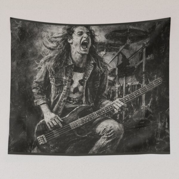 Item preview, Cliff Burton Digital Charcoal Bassist Portrait designed and sold by Neo21Studio.