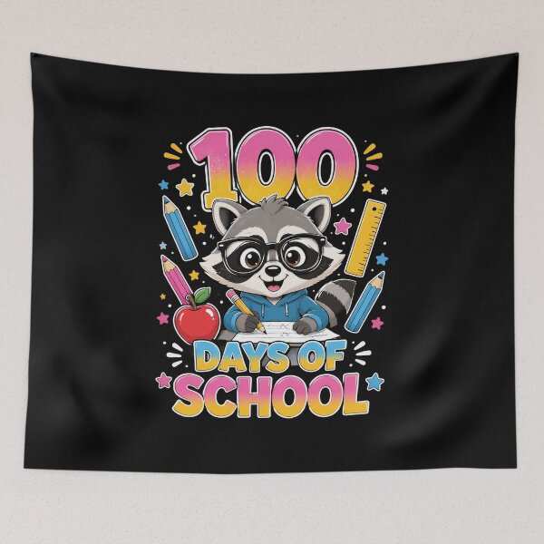 Item preview, 100 Days of School Teacher Kid Cute Raccoon Classroom Design designed and sold by OlakunleOloroz.
