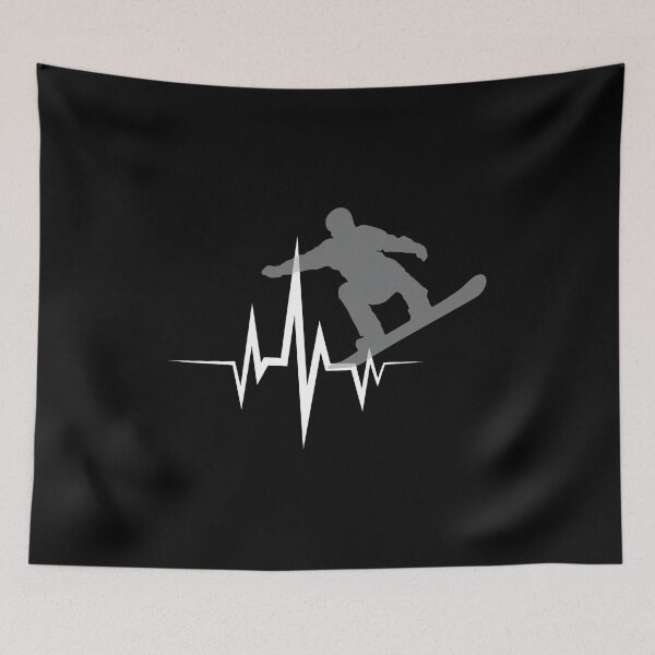 Item preview, Snowboarder Heartbeat Line Graphic designed and sold by SoyLamderma.