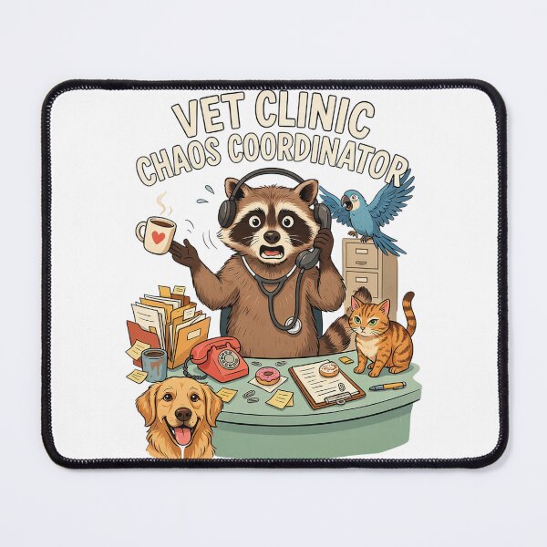 Item preview, Veterinary Receptionist Raccoon Funny Aminal Vet Clinic designed and sold by WonderMugStudio.