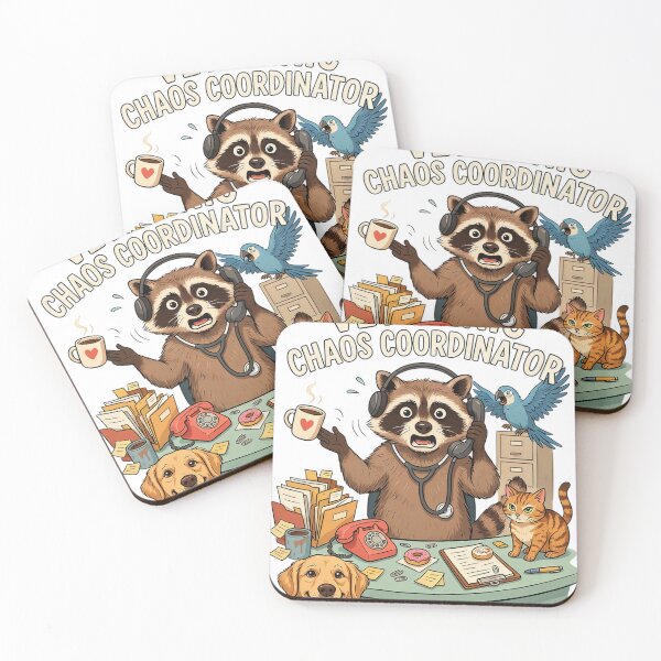 Item preview, Veterinary Receptionist Raccoon Funny Aminal Vet Clinic designed and sold by WonderMugStudio.