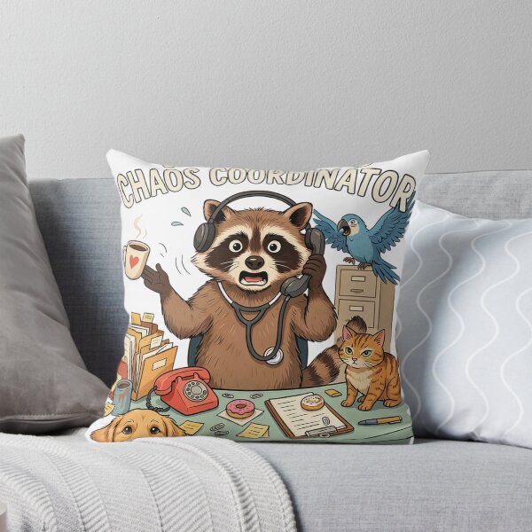 Item preview, Veterinary Receptionist Raccoon Funny Aminal Vet Clinic designed and sold by WonderMugStudio.