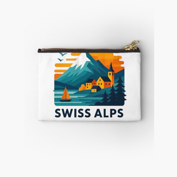 Item preview, Swiss Alps Switzerland Souvenir - Alpine Village & Mountain Lake Art designed and sold by OzzFrequency.