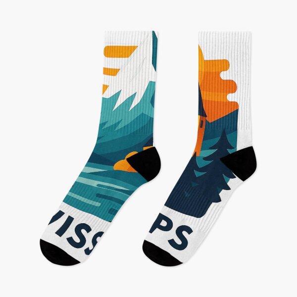Item preview, Swiss Alps Switzerland Souvenir - Alpine Village & Mountain Lake Art designed and sold by OzzFrequency.