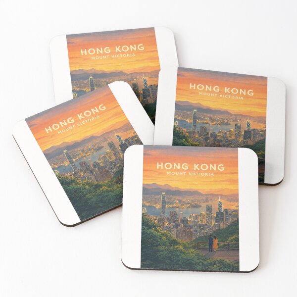 Item preview, Hong Kong Skyline from Mount Victoria Overlooking Victoria Harbour at Sunset designed and sold by Places On Earth.