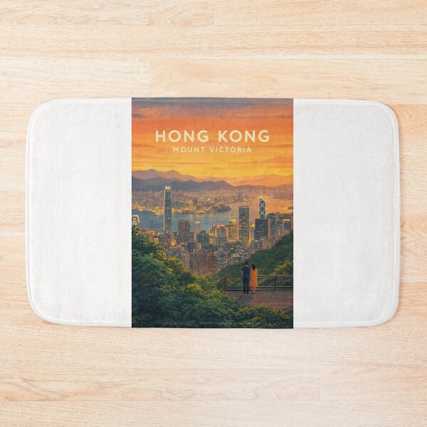 Item preview, Hong Kong Skyline from Mount Victoria Overlooking Victoria Harbour at Sunset designed and sold by Places On Earth.