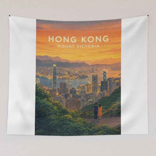 Item preview, Hong Kong Skyline from Mount Victoria Overlooking Victoria Harbour at Sunset designed and sold by Places On Earth.