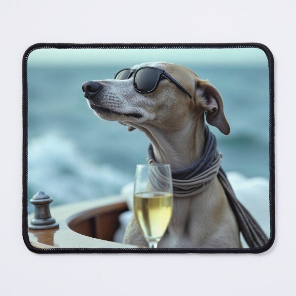 Item preview, Luxury Yacht Dog Portrait Mediterranean Summer Escape Elegant Seaside Adventure Coastal Vacation Photography Stylish Nautical Lifestyle Gift For Dog Owner designed and sold by Kzara Visual.