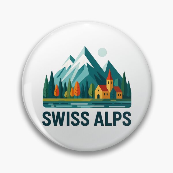 Item preview, Swiss Alps Switzerland Souvenir - Alpine Village & Mountain Lake Art designed and sold by OzzFrequency.