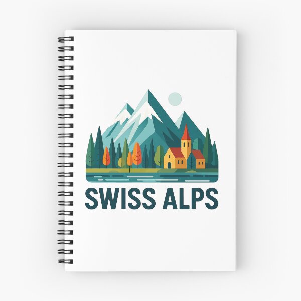 Item preview, Swiss Alps Switzerland Souvenir - Alpine Village & Mountain Lake Art designed and sold by OzzFrequency.