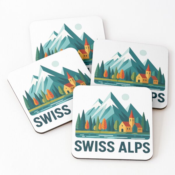 Item preview, Swiss Alps Switzerland Souvenir - Alpine Village & Mountain Lake Art designed and sold by OzzFrequency.