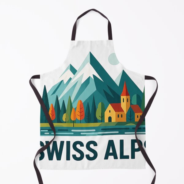 Item preview, Swiss Alps Switzerland Souvenir - Alpine Village & Mountain Lake Art designed and sold by OzzFrequency.
