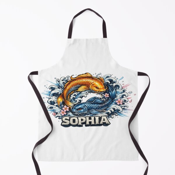 Item preview, Sophia Koi Fish Yin Yang – Personalized Name designed and sold by AlexLineArt.