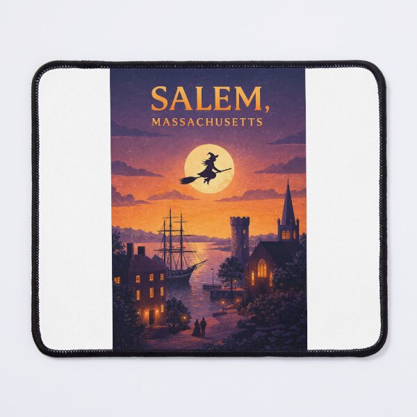 Item preview, Historic Salem Harbor Moonlit Skyline with Witch Trial Heritage designed and sold by Places On Earth.
