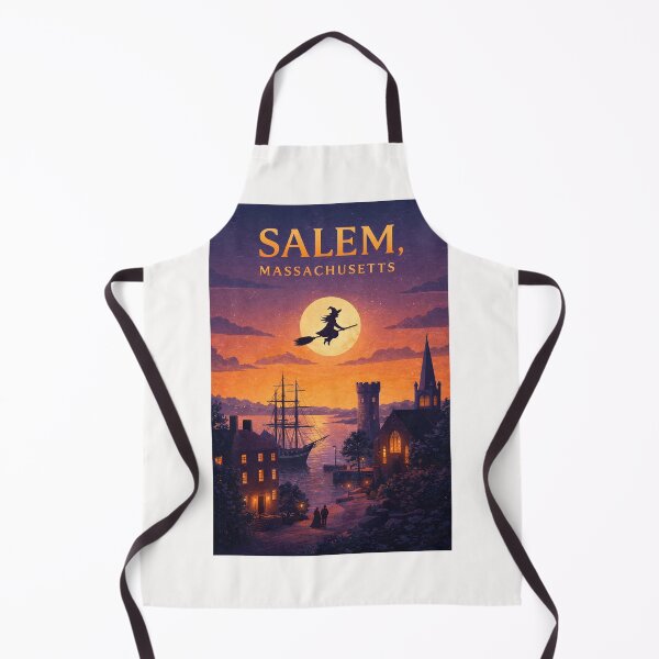 Item preview, Historic Salem Harbor Moonlit Skyline with Witch Trial Heritage designed and sold by Places On Earth.