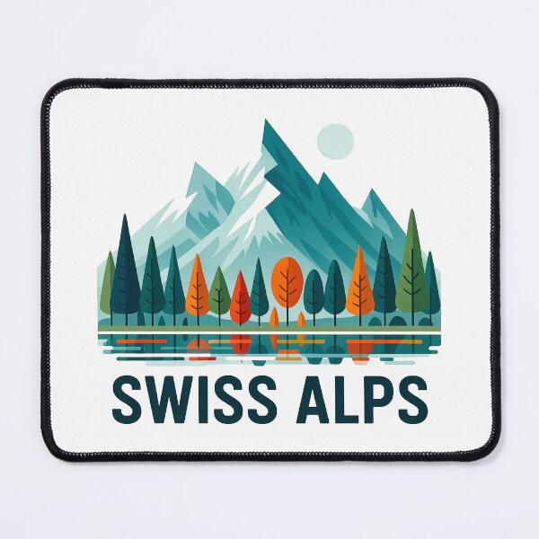 Item preview, Swiss Alps Switzerland Souvenir - Alpine Village & Mountain Lake Art designed and sold by OzzFrequency.