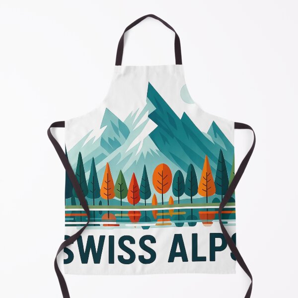 Item preview, Swiss Alps Switzerland Souvenir - Alpine Village & Mountain Lake Art designed and sold by OzzFrequency.