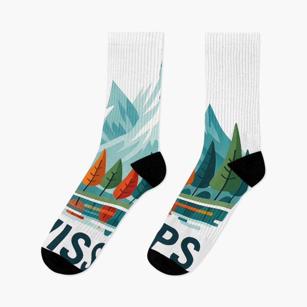 Item preview, Swiss Alps Switzerland Souvenir - Alpine Village & Mountain Lake Art designed and sold by OzzFrequency.