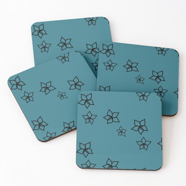 Item preview, little flowers over teal blue designed and sold by SrihithaStudio.
