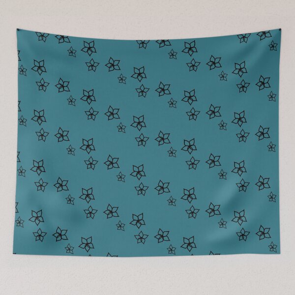 Item preview, little flowers over teal blue designed and sold by SrihithaStudio.