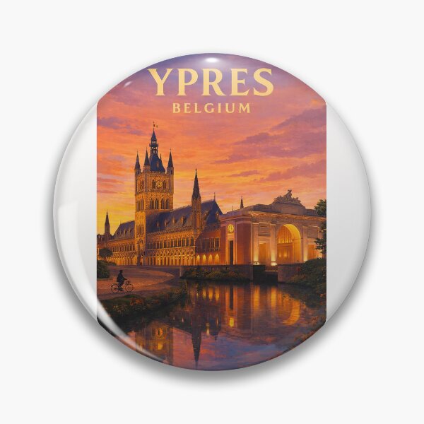 Item preview, Evening Reflection of Ypres Cloth Hall and Menin Gate in Belgium designed and sold by Places On Earth.