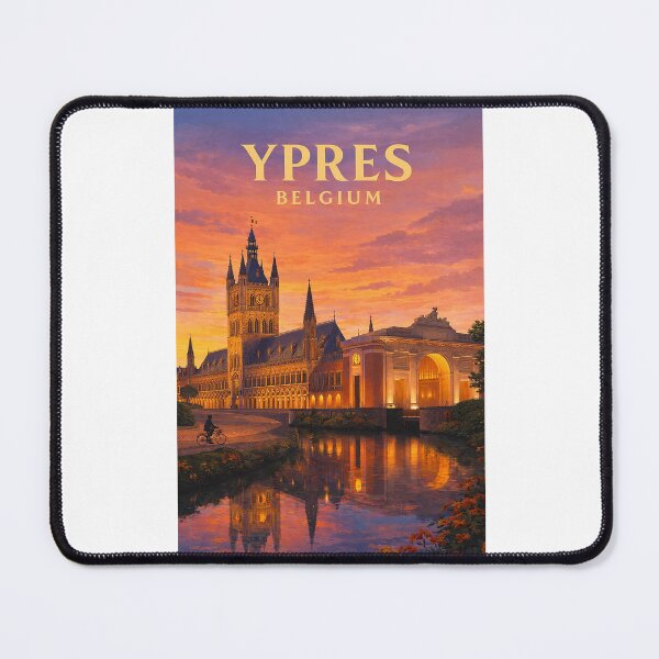 Item preview, Evening Reflection of Ypres Cloth Hall and Menin Gate in Belgium designed and sold by Places On Earth.