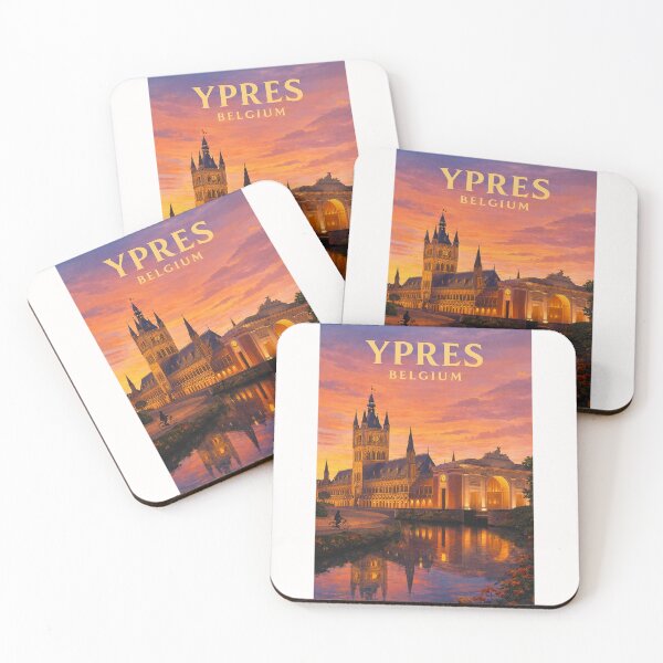Item preview, Evening Reflection of Ypres Cloth Hall and Menin Gate in Belgium designed and sold by Places On Earth.