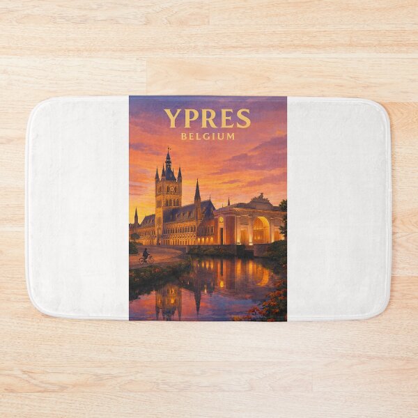 Item preview, Evening Reflection of Ypres Cloth Hall and Menin Gate in Belgium designed and sold by Places On Earth.