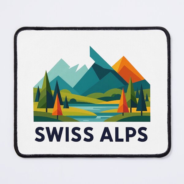 Item preview, Swiss Alps Switzerland Souvenir - Alpine Village & Mountain Lake Art designed and sold by OzzFrequency.