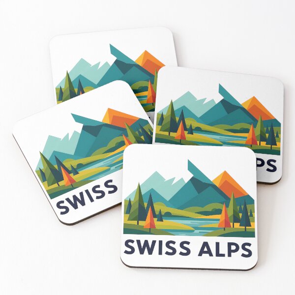 Item preview, Swiss Alps Switzerland Souvenir - Alpine Village & Mountain Lake Art designed and sold by OzzFrequency.