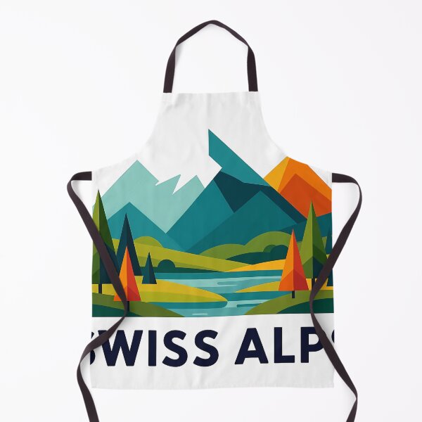 Item preview, Swiss Alps Switzerland Souvenir - Alpine Village & Mountain Lake Art designed and sold by OzzFrequency.