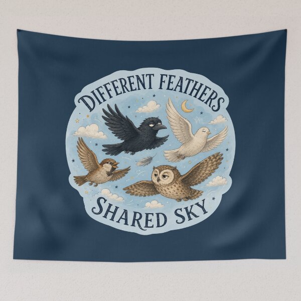 Item preview, Different Feathers Shared Sky designed and sold by ChirpInc.