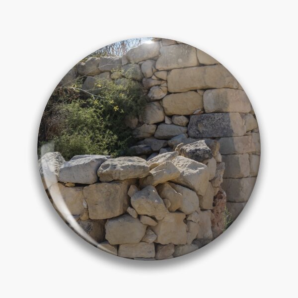 Item preview, Sunlit Dry Stone Wall Lining a Rustic Rural Country Road in Mediterranean Countryside designed and sold by Nmallia.