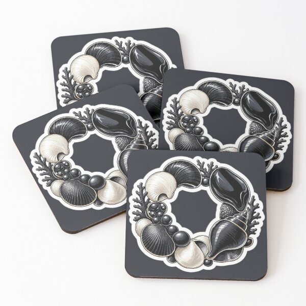 Item preview, Obsidian Seashells – Dark Botanical Collection designed and sold by Roberta Calabrese.