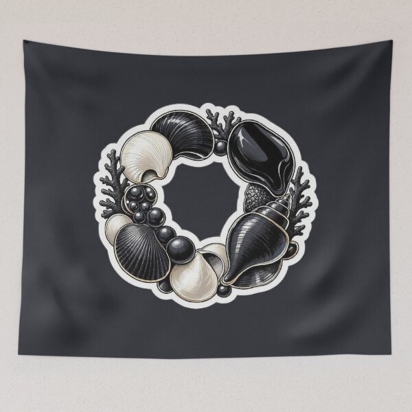 Item preview, Obsidian Seashells – Dark Botanical Collection designed and sold by Roberta Calabrese.