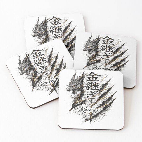 Item preview, Kintsugi Dragon Japanese Ink Art – Golden Repair Spirit designed and sold by D.Shop.
