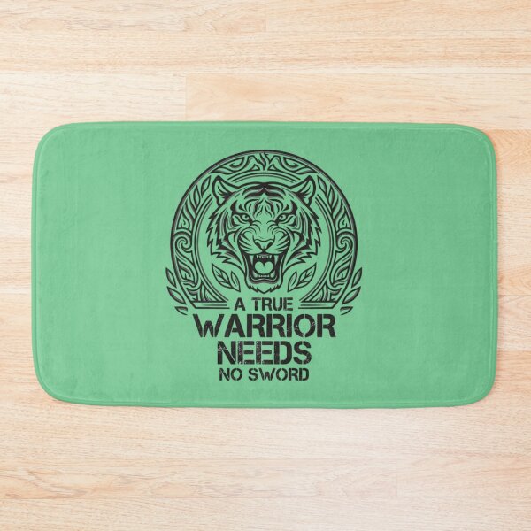 Item preview, A True Warrior Needs No Sword - Tribal Tiger Motivational Sticker  designed and sold by Amituniqart.