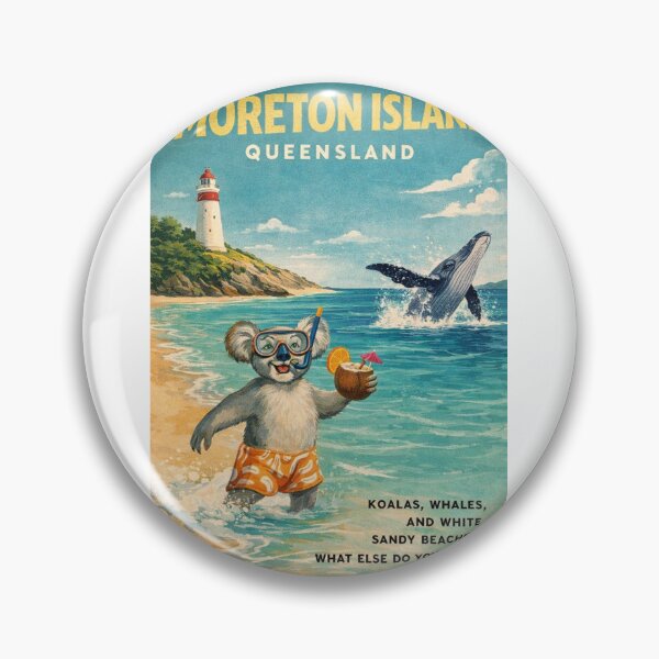 Item preview, Moreton Island Beach with Cape Moreton Lighthouse and Humpback Whale designed and sold by Aryabek.