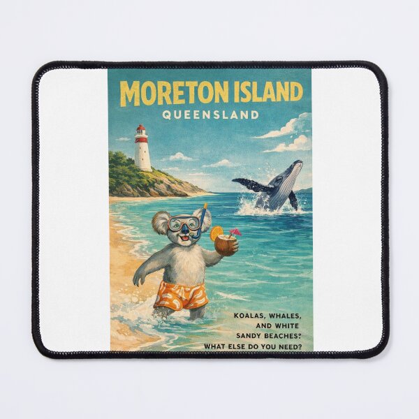 Item preview, Moreton Island Beach with Cape Moreton Lighthouse and Humpback Whale designed and sold by Aryabek.