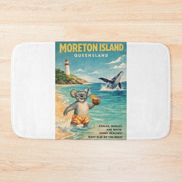 Item preview, Moreton Island Beach with Cape Moreton Lighthouse and Humpback Whale designed and sold by Aryabek.