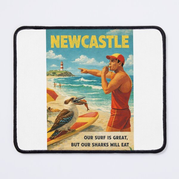 Item preview, Newcastle Beach Lifeguard and Nobbys Lighthouse on the New South Wales Coast designed and sold by Aryabek.