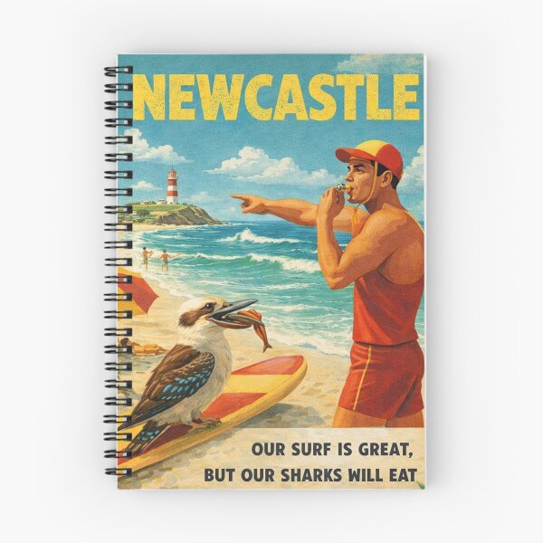 Item preview, Newcastle Beach Lifeguard and Nobbys Lighthouse on the New South Wales Coast designed and sold by Aryabek.
