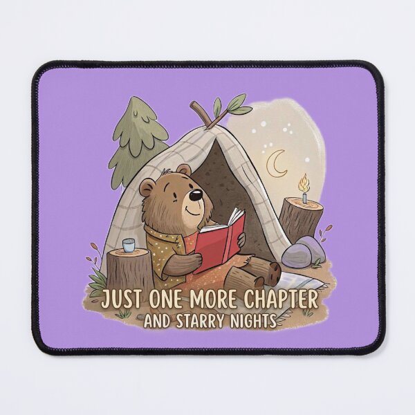 Item preview, Just One More Chapter and Starry Nights Cozy Reading Bear Sticker  designed and sold by Amituniqart.