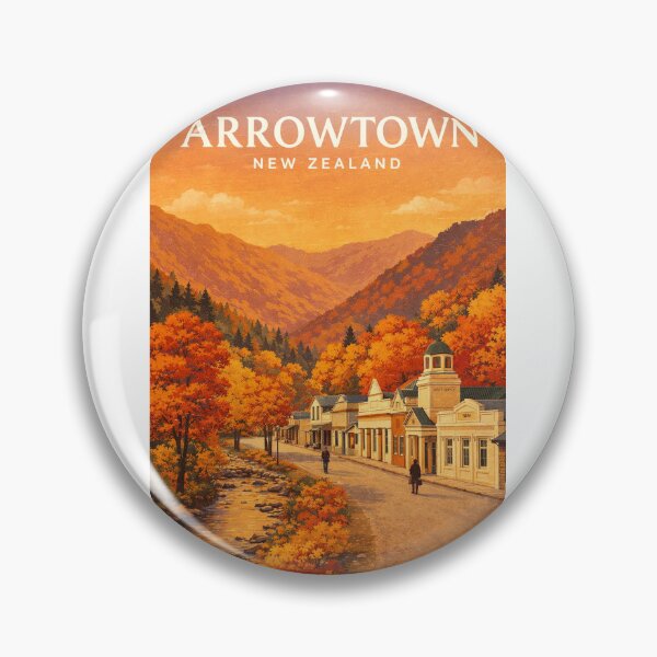 Item preview, Historic Buckingham Street Arrowtown Beneath Central Otago Autumn Hills designed and sold by Aryabek.